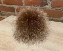 Load image into Gallery viewer, Golden Brown Raccoon Fur Pom, 5.5-Inch
