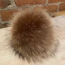 Load image into Gallery viewer, Large Light Golden Brown Upcycled Vintage Fur Hat Pom Handmade
