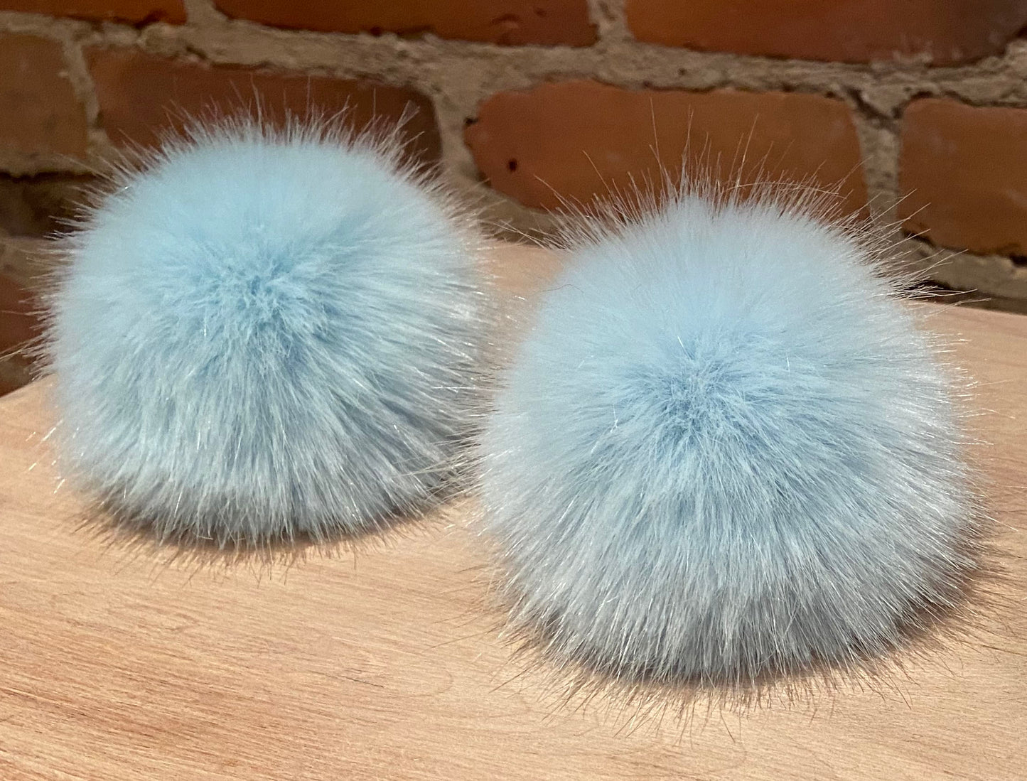 Robin's Egg Blue Mink Faux Fur Pom, 3 Inch