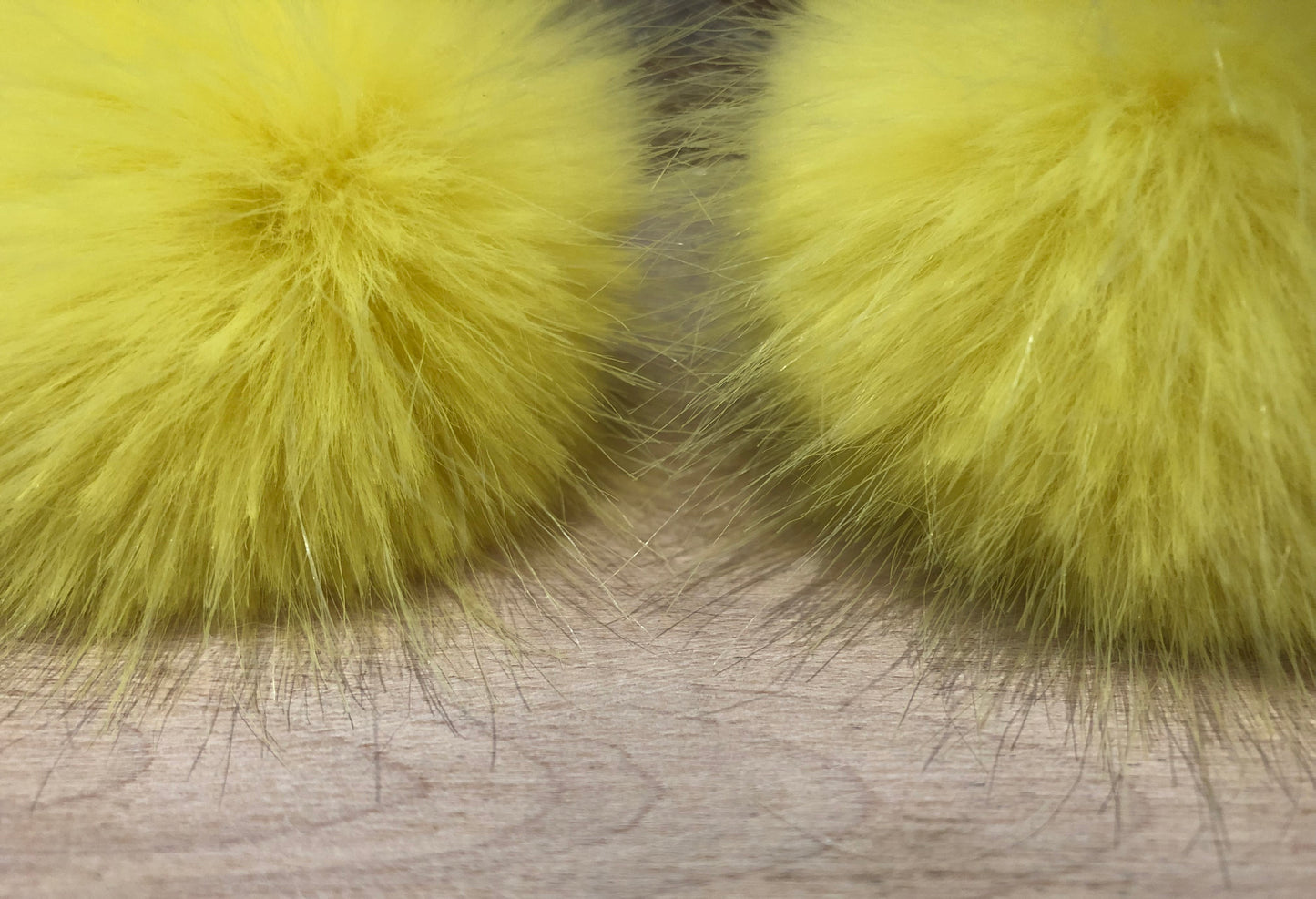 Lemon Yellow Mink Faux Fur Pom, 2.5 Inch