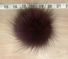 Load image into Gallery viewer, Small Maroon Purple Fox Fur Pom, 3.5 Inch
