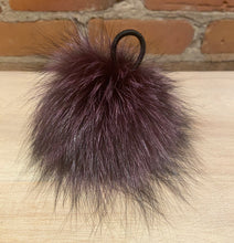 Load image into Gallery viewer, Maroon Purple Fox Fur Pom, 4-Inch
