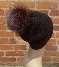Load image into Gallery viewer, Maroon Purple Fox Fur Pom, 4-Inch
