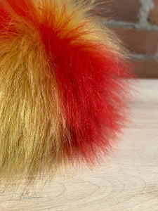 Jumbo Red Yellow Multi-Color Hat Pom, 6-Inch