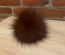 Load image into Gallery viewer, Cinnamon Recycled Fox Fur Pom, 4-inch
