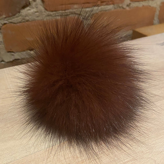 Cinnamon Burgundy Recycled Fur Pom Pom