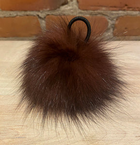 Cinnamon Recycled Fox Fur Pom, 4-inch