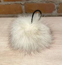 Load image into Gallery viewer, Ivory Blue Fox Fur Pom Pom, 3.5-Inch
