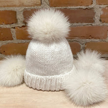 Load image into Gallery viewer, Small Blue Fox Pom Pom for Baby&#39;s Knit Hat
