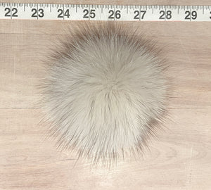 Blue Fox Fur Pom Pom, 3.5-Inch