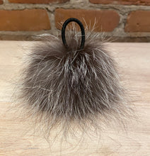 Load image into Gallery viewer, Grey Silver Fox Fur Pom Pom, 4-Inch
