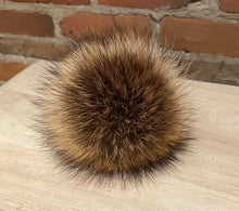 Load image into Gallery viewer, Golden Brown Raccoon Fur Pom, 5-Inch
