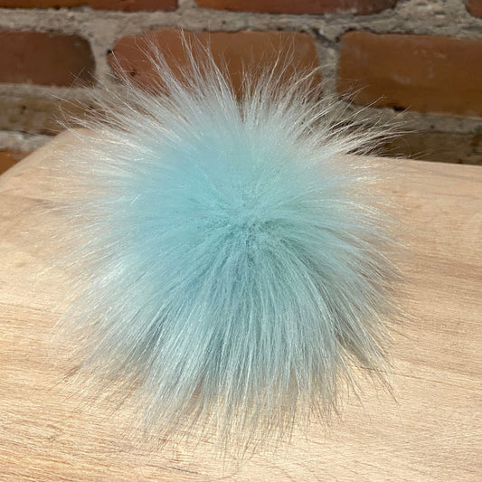 Fresh Light Green Peppermint Faux Fur Pom Pom for Child's Knit Hat