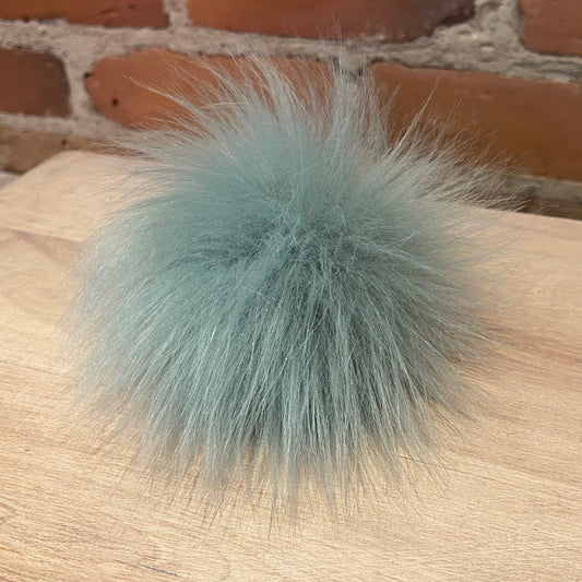 Small Mint Green Faux Fur Hat Pom