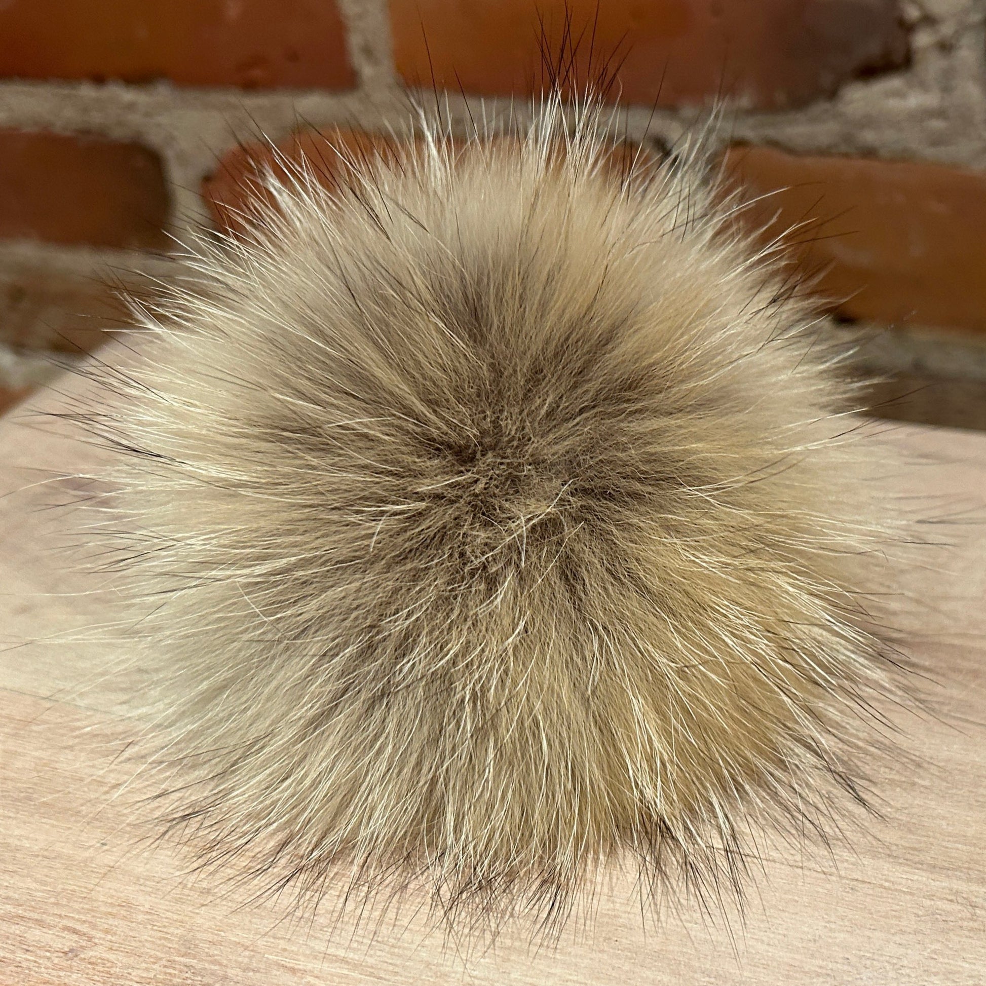 Golden Grey Jumbo 5.5 Inch Recycled Fur Pom Pom