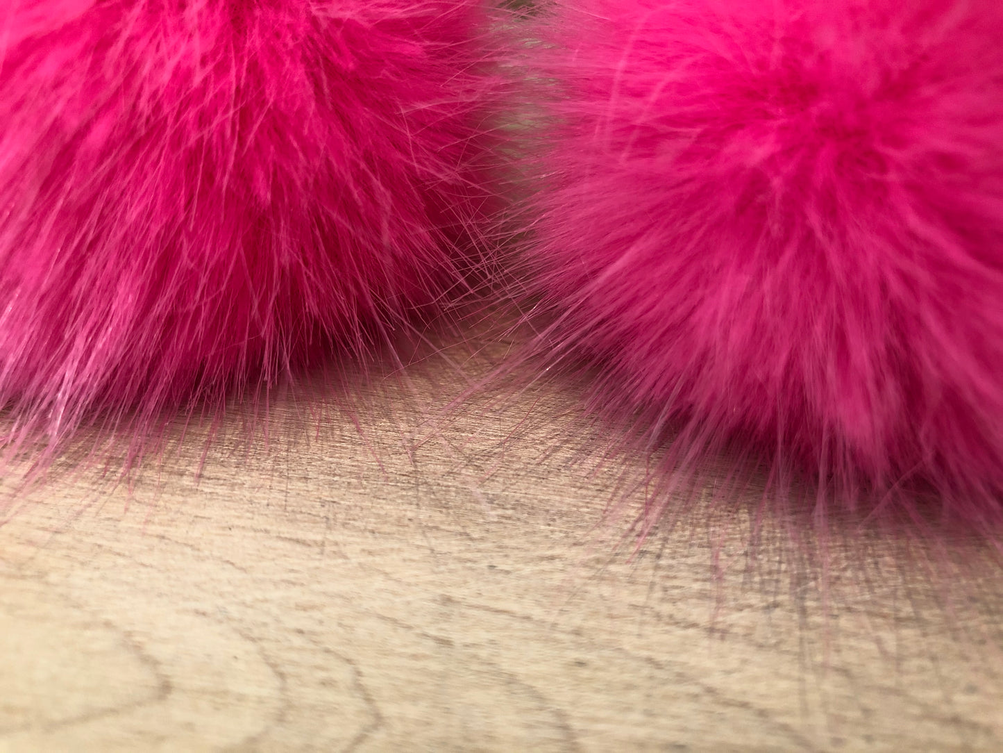 Neon Pink Mink Faux Fur Pom, 2.5 Inch