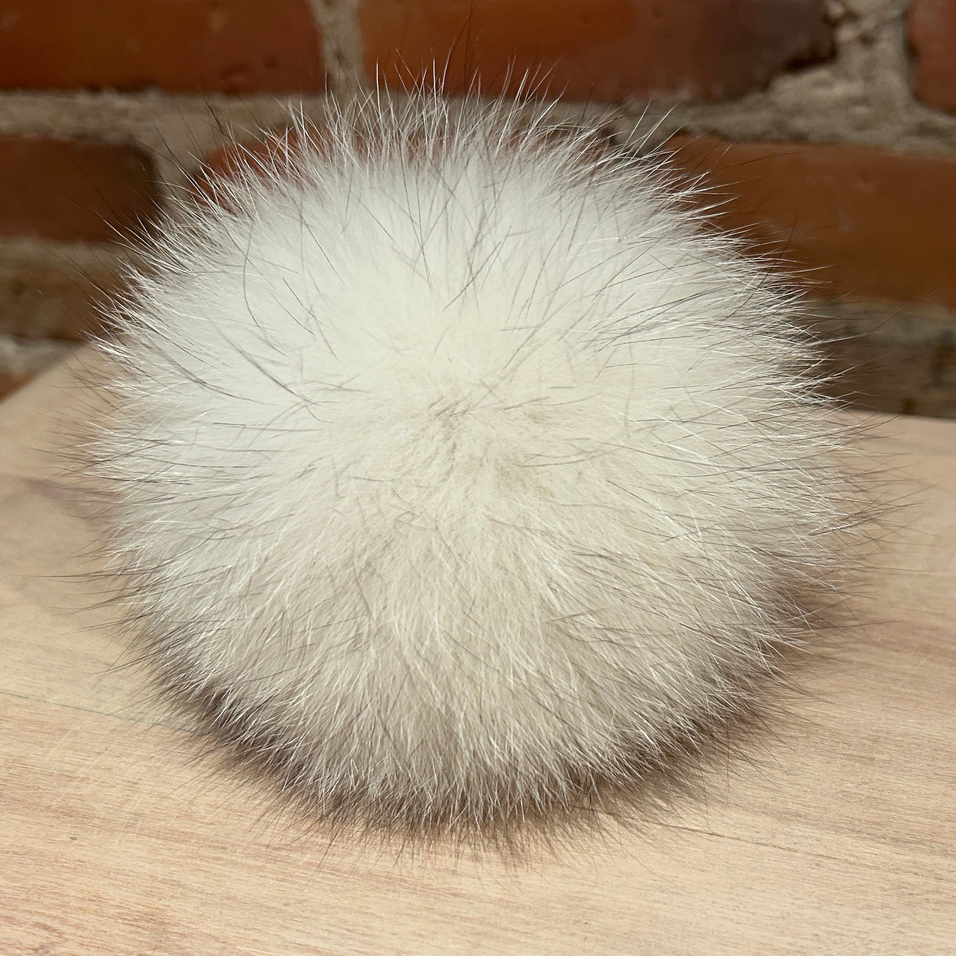 Large Recycled Fur Pom Pom in Blue Fox