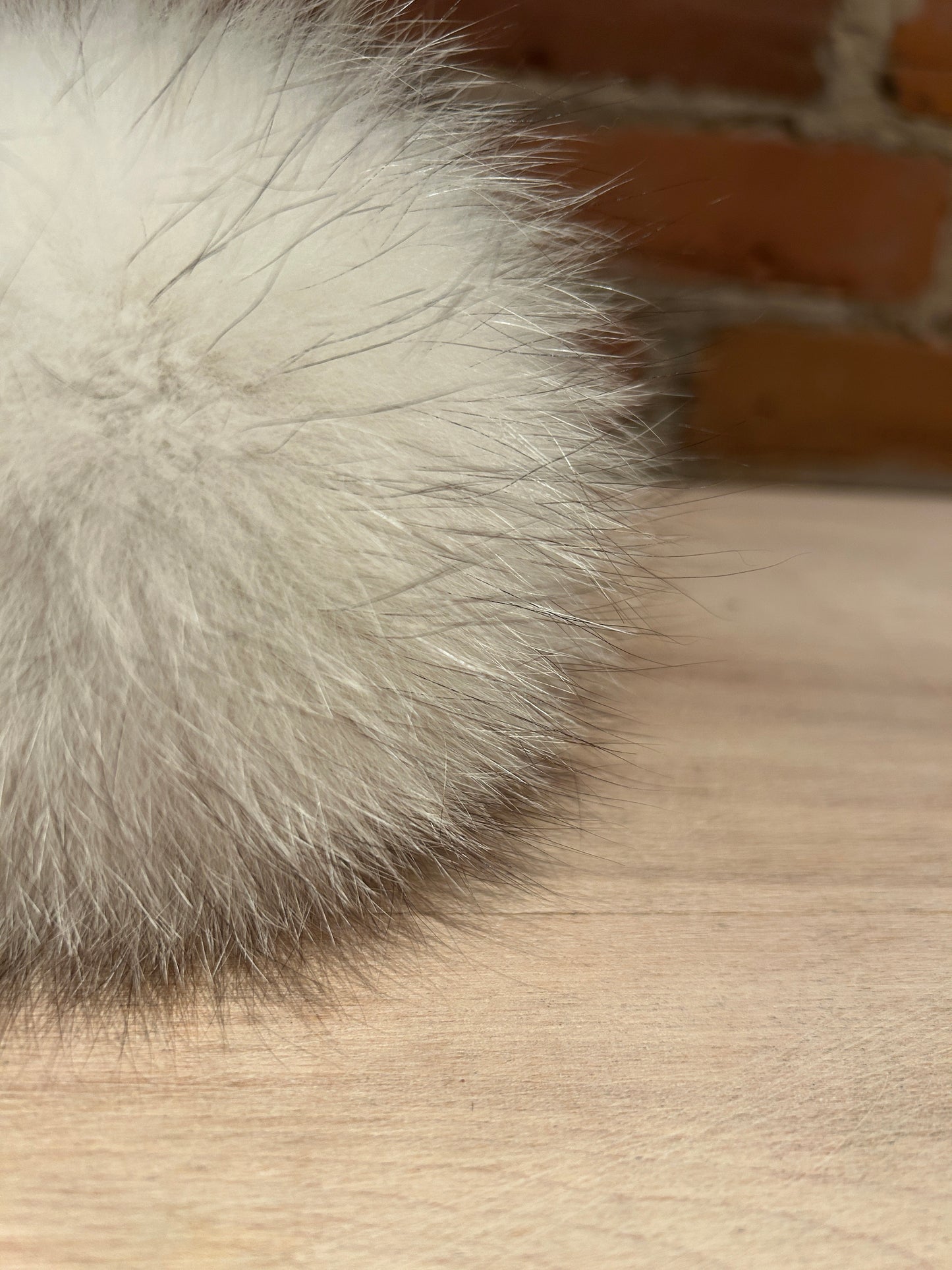 Blue Fox Fur Pom, 5.5 Inch