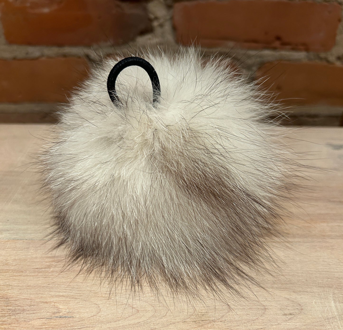 Blue Fox Fur Pom, 5.5 Inch