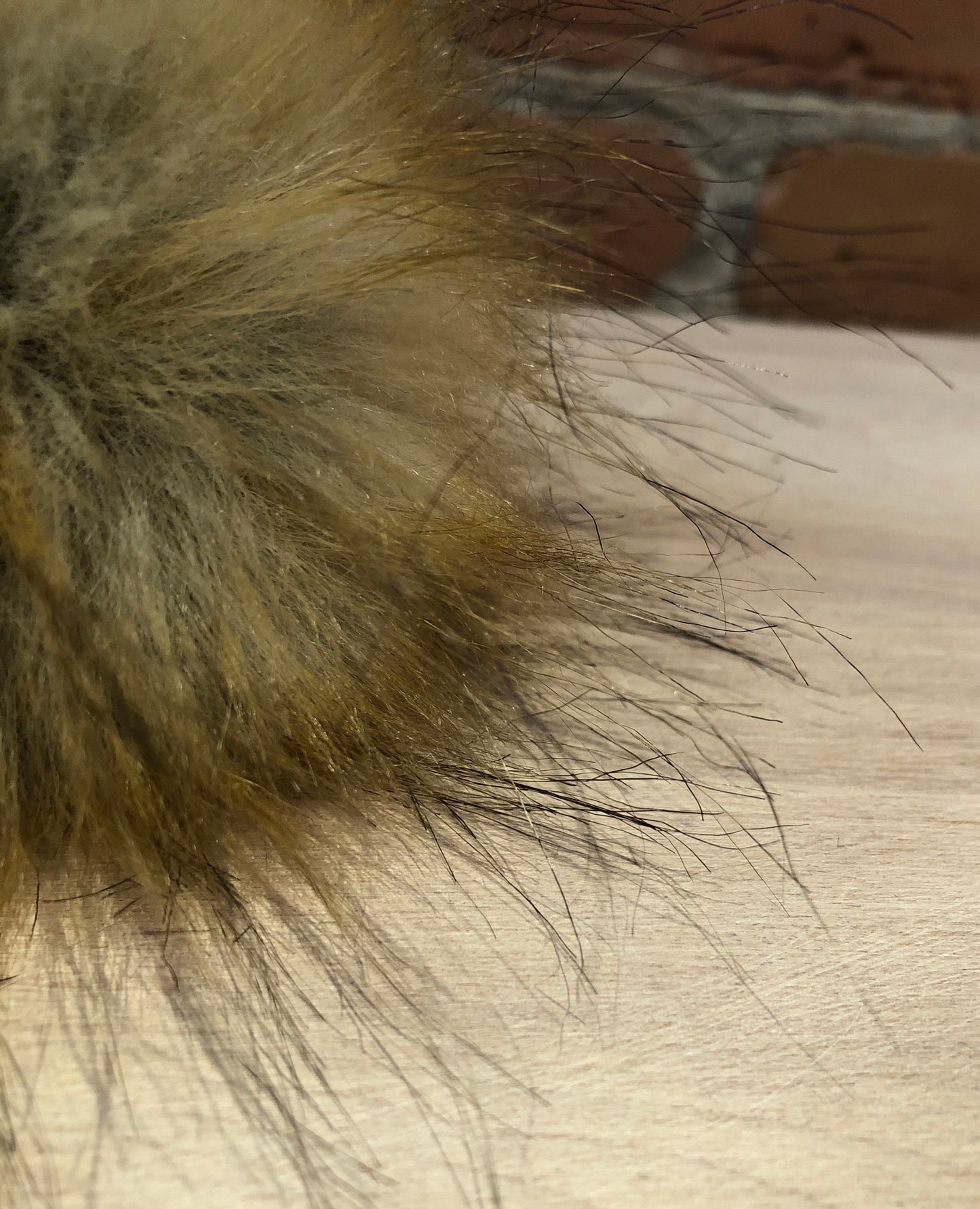 Golden Finnish Raccoon Faux Fur Pom, 4 Inch