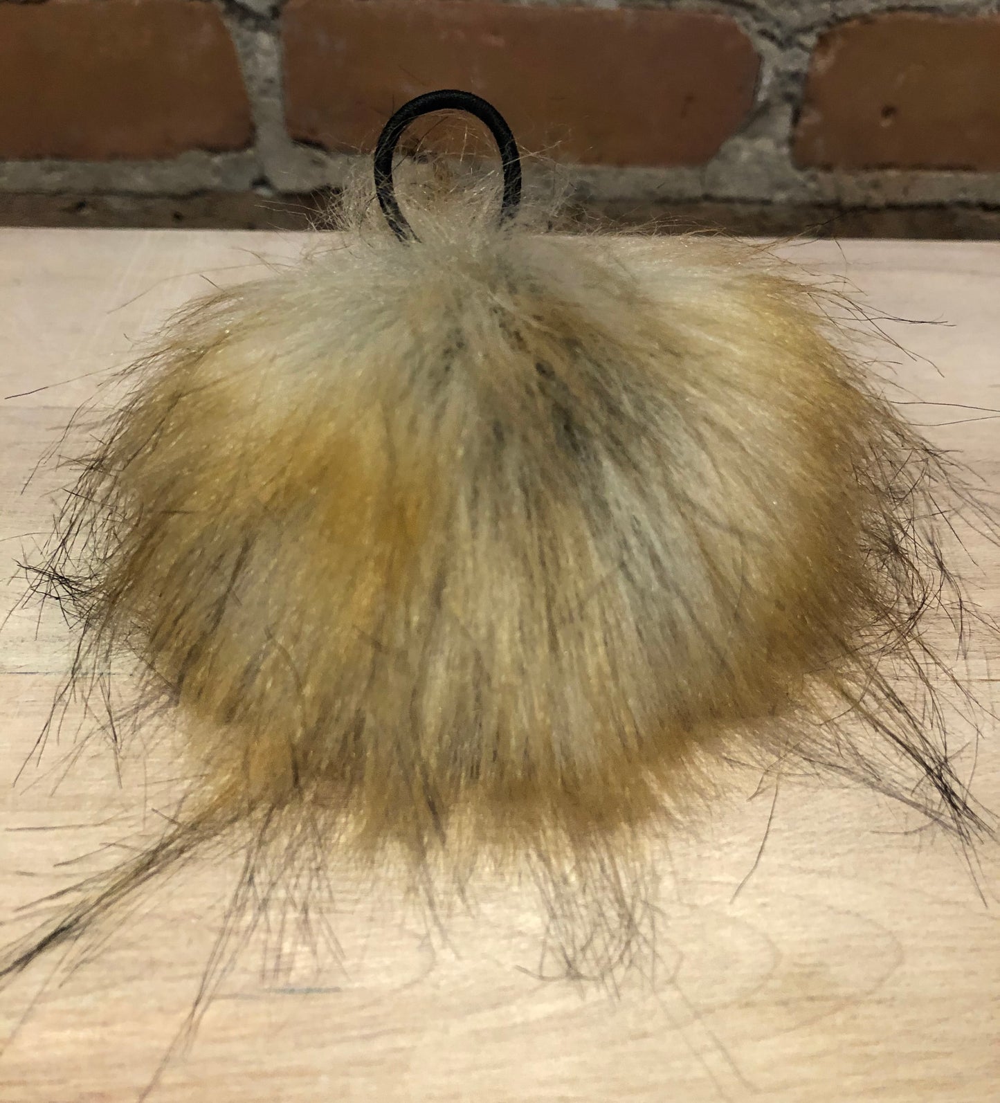 Golden Finnish Raccoon Faux Fur Pom, 4 Inch