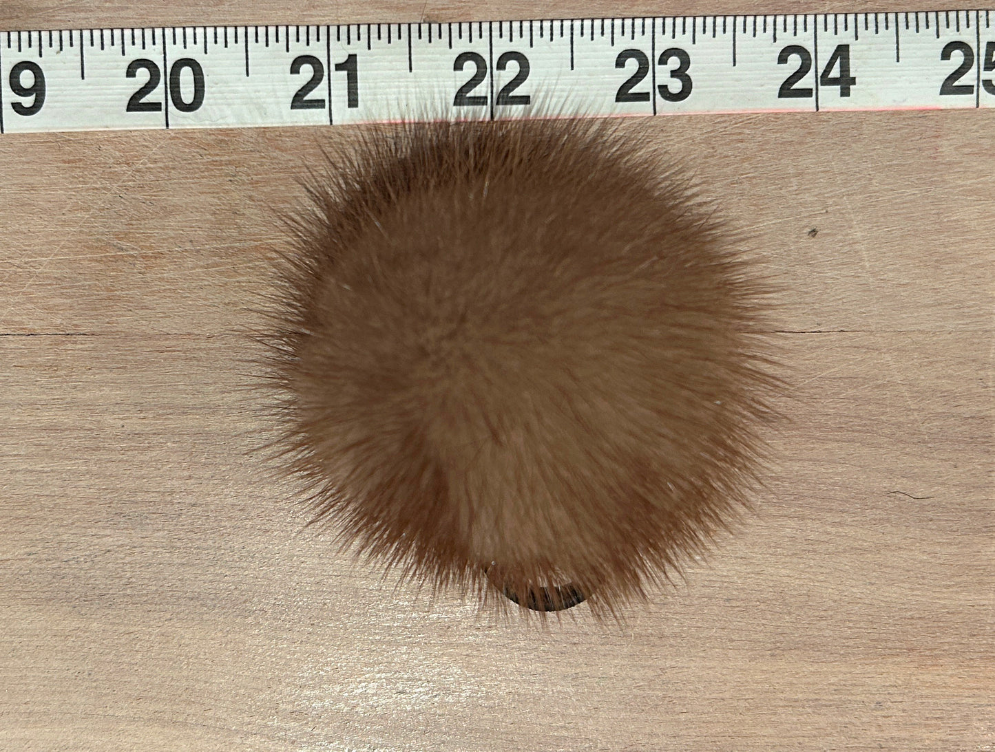 Honey Gold Mink Fur Pom, 2 Inch