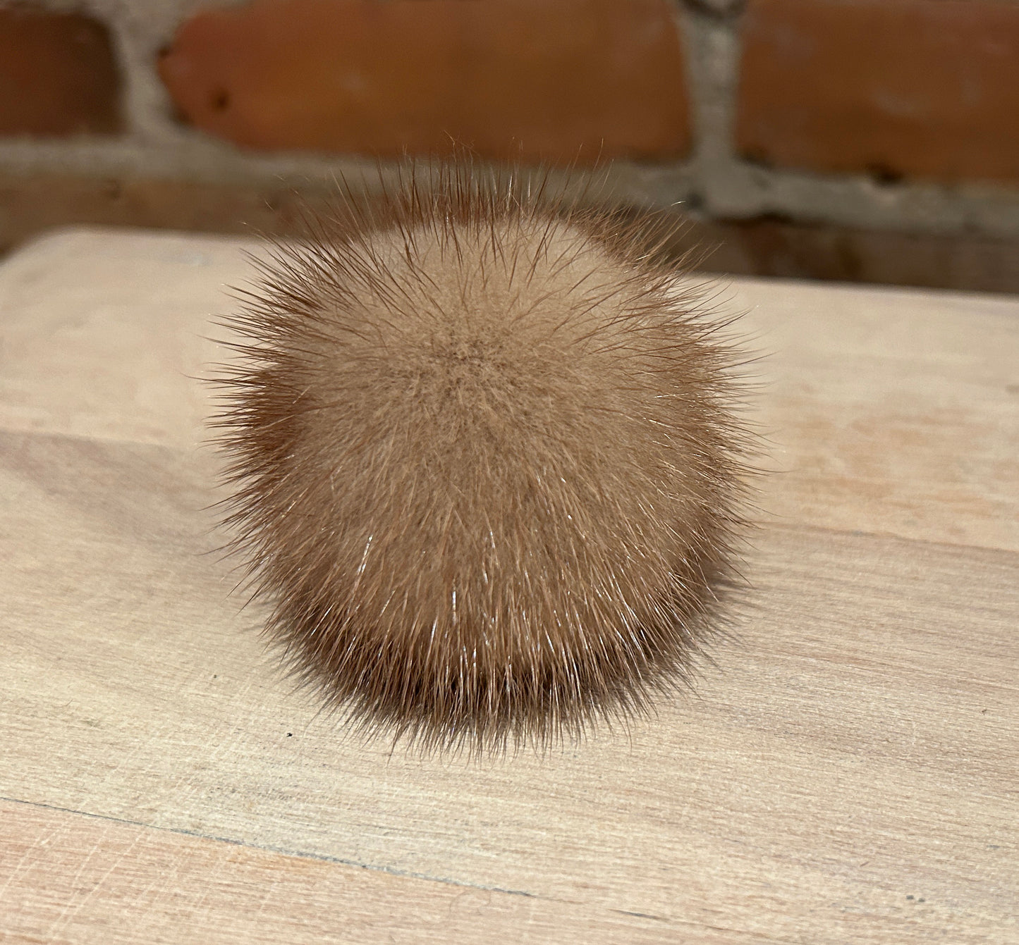 Honey Gold Mink Fur Pom, 2 Inch