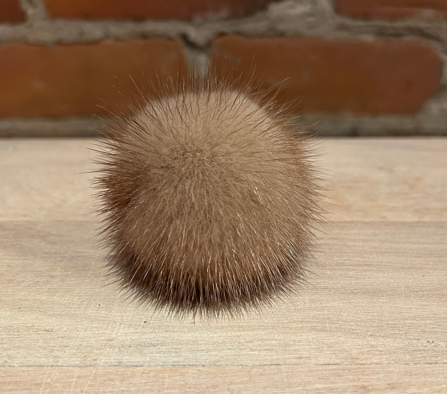 Honey Gold Mink Fur Pom, 2 Inch