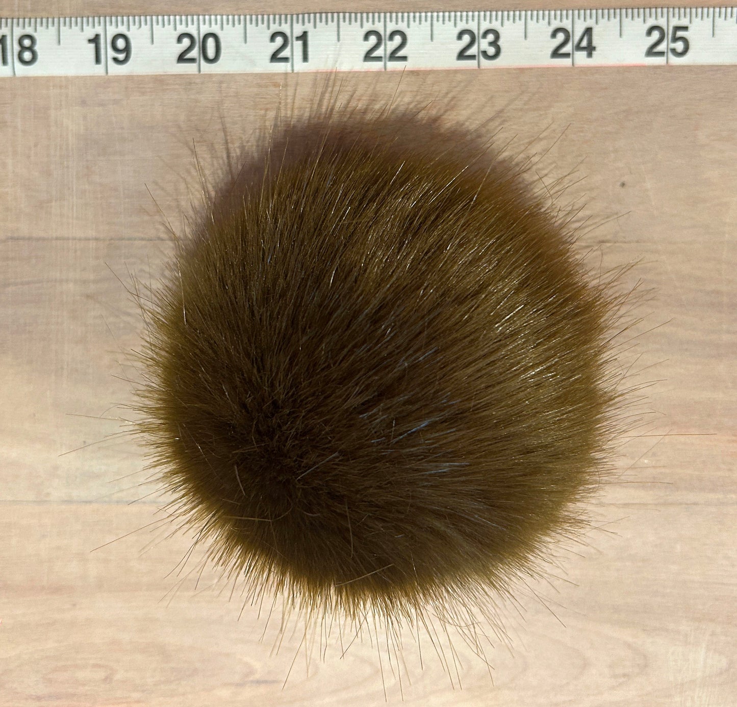 Olive Green Mink Faux Fur Pom, 4 Inch