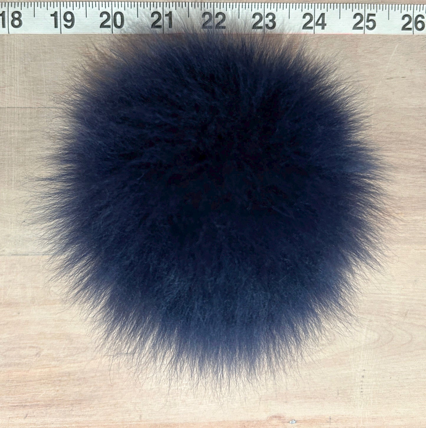 Sapphire Blue Lamb Fur Pom, 5.5 Inch