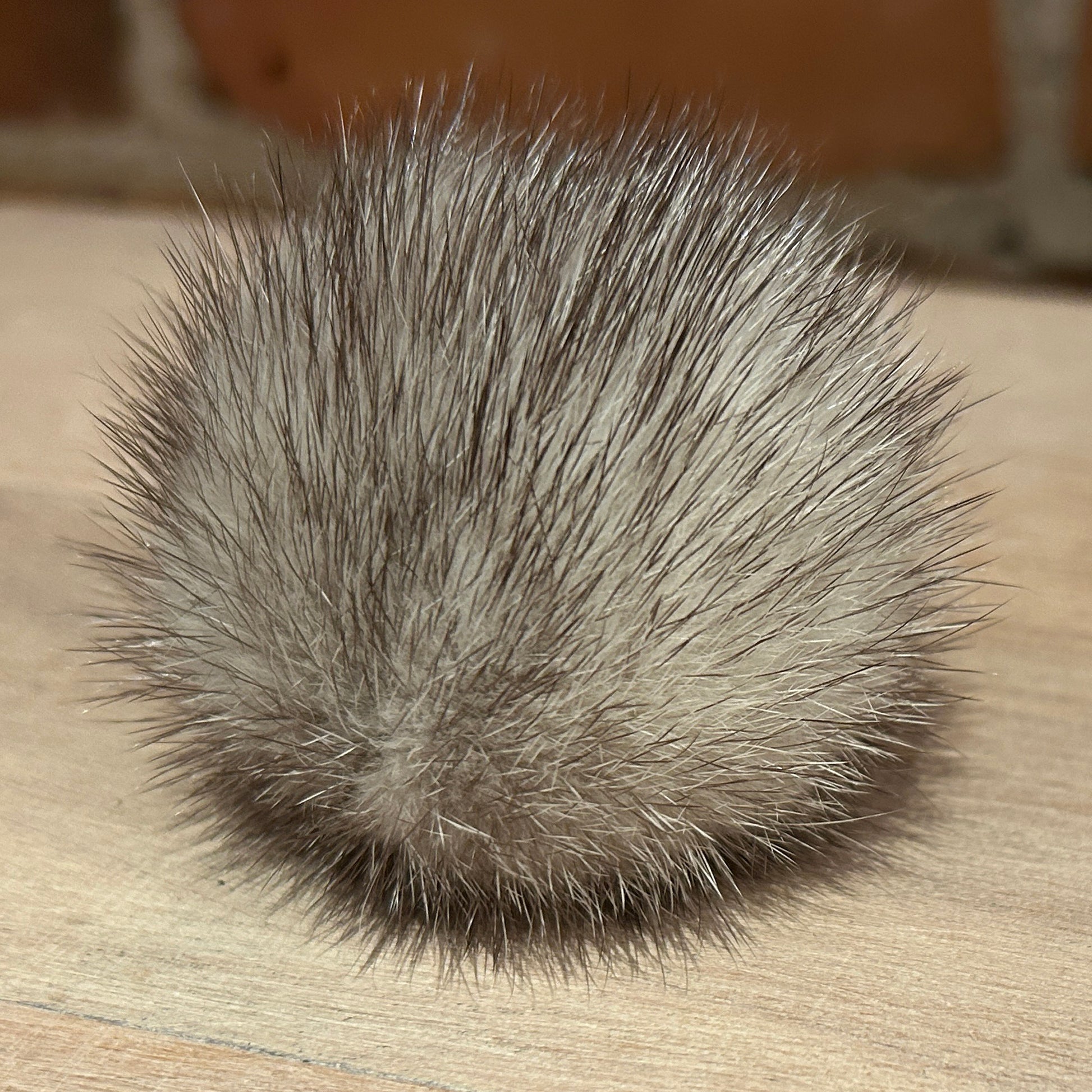 2-Inch Grey Speckled Mini Mink Pom Pom for Baby's Knit Hat