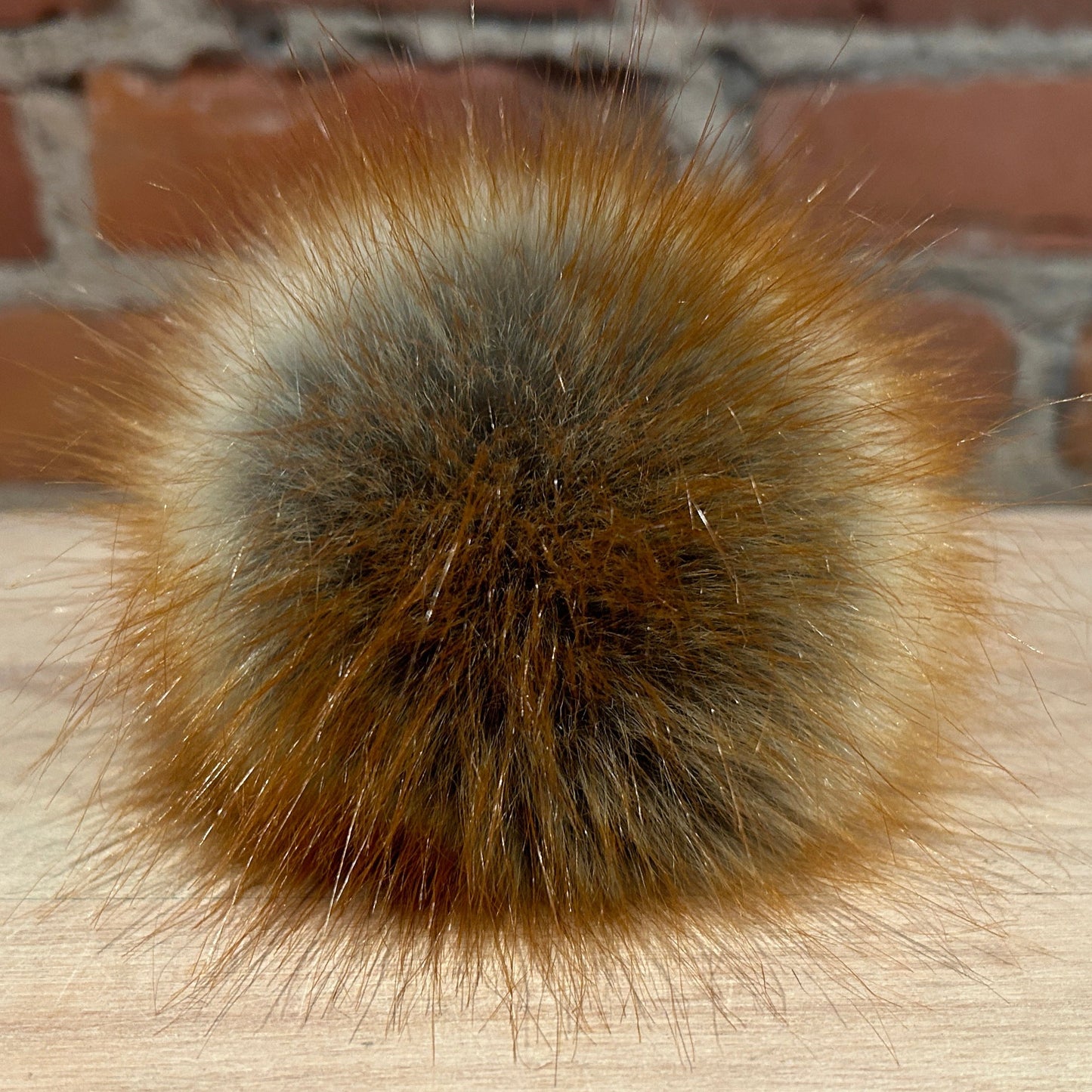 Vibrant Red Fox Faux Fur Pom, 4.5 Inch