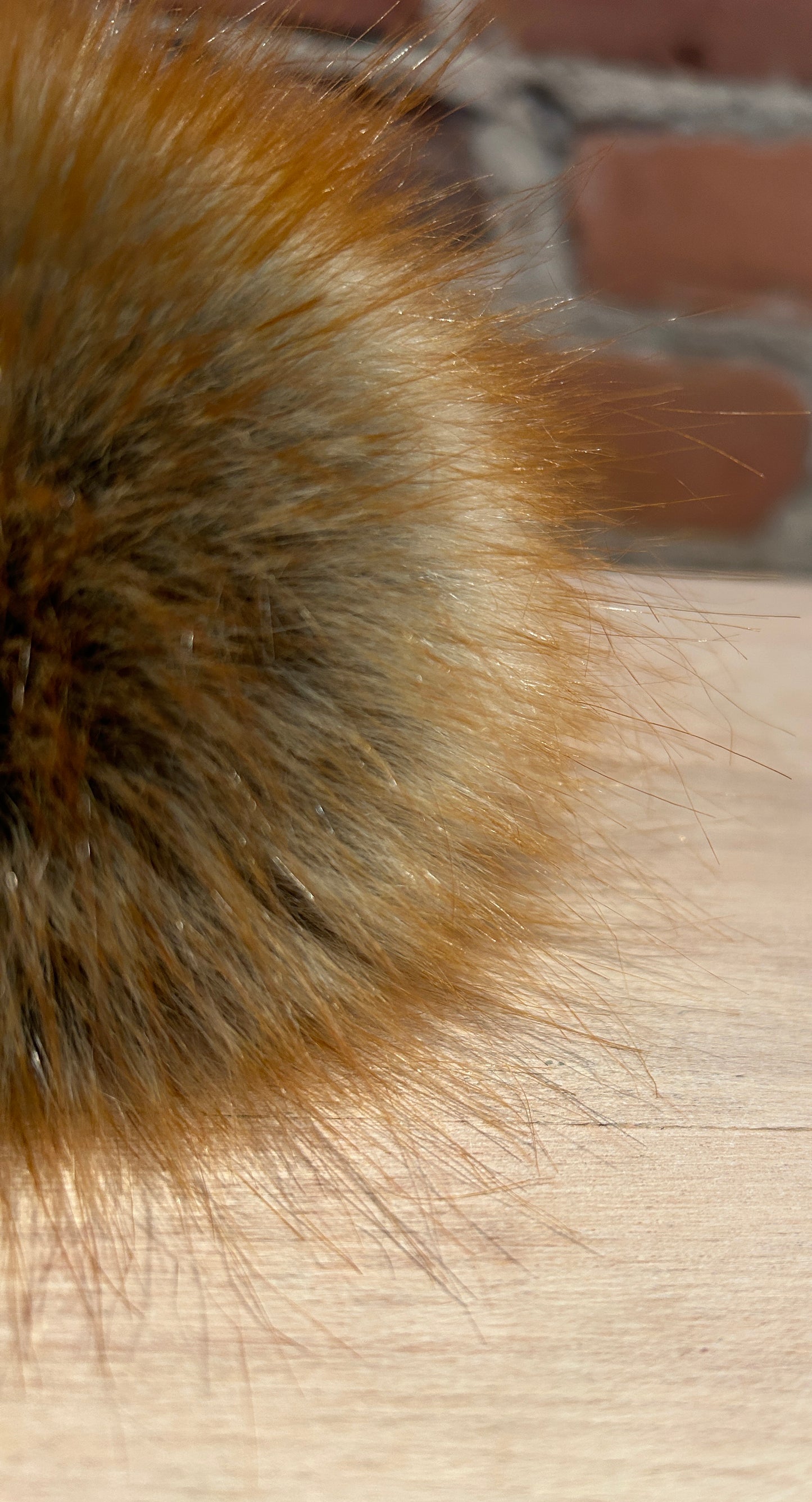 Vibrant Red Fox Faux Fur Pom, 4.5 Inch