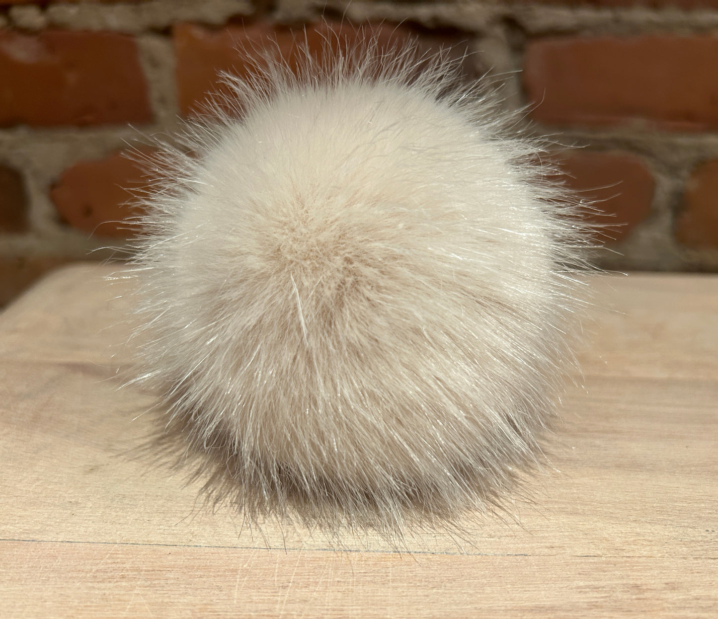 Light Pink Beige Mink Faux Fur Pom, 4 Inch