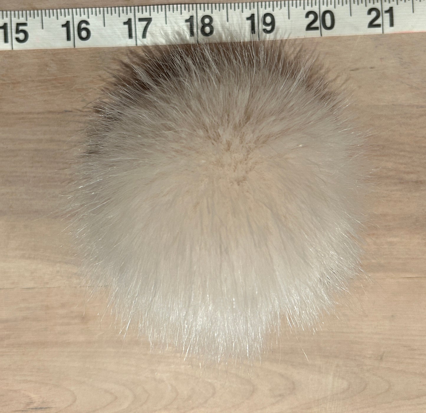 Light Pink Beige Mink Faux Fur Pom, 4 Inch