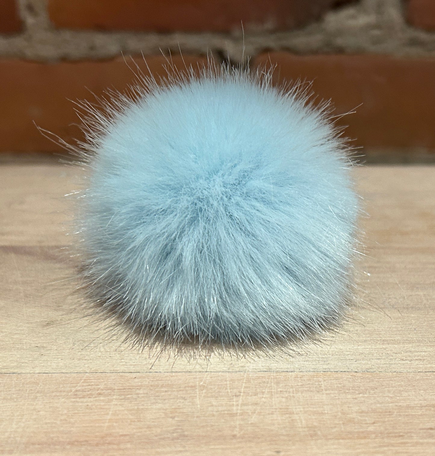 Robin's Egg Blue Mink Faux Fur Pom, 2.5 Inch