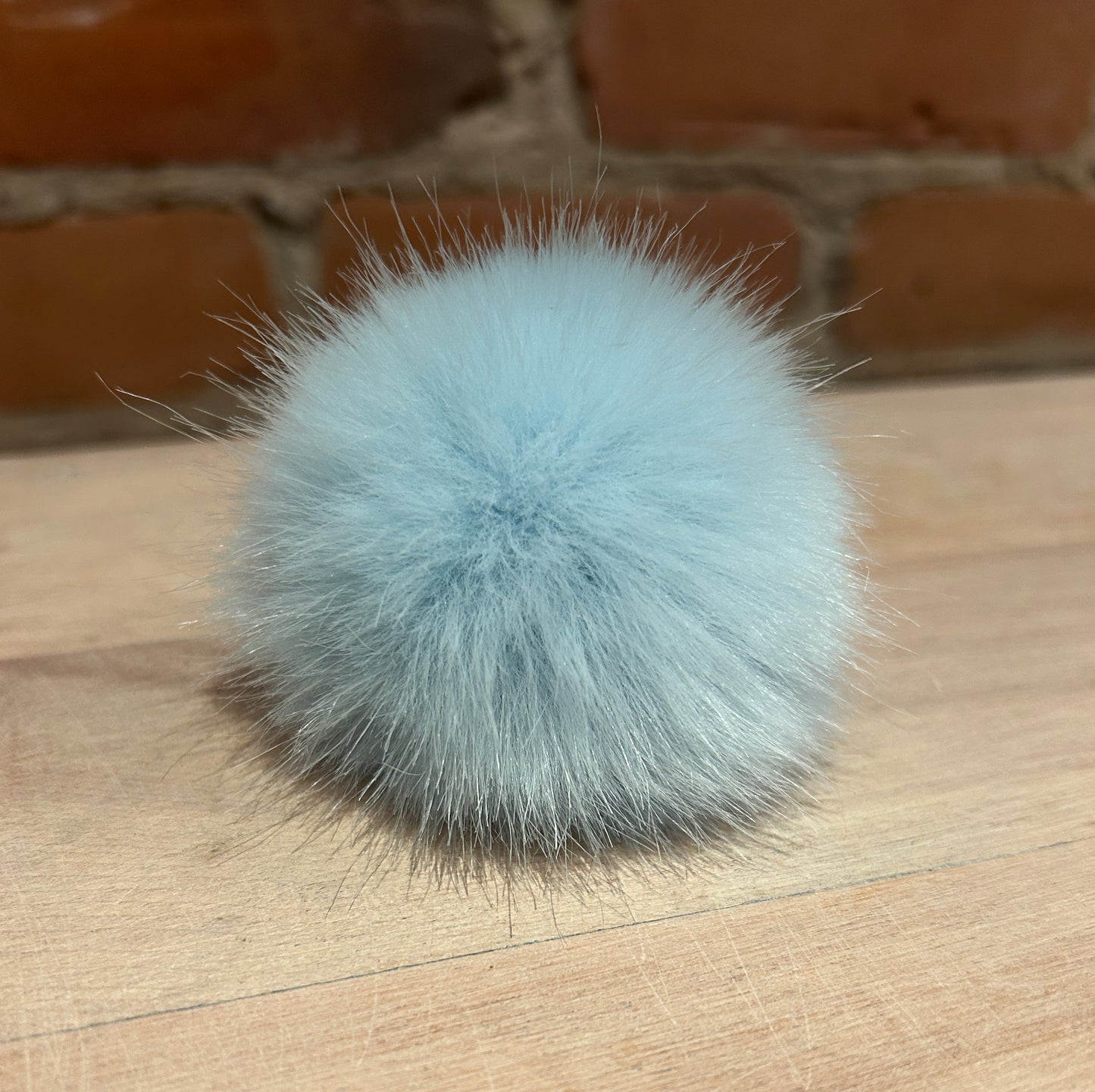 Robin's Egg Blue Mink Faux Fur Pom, 2.5 Inch