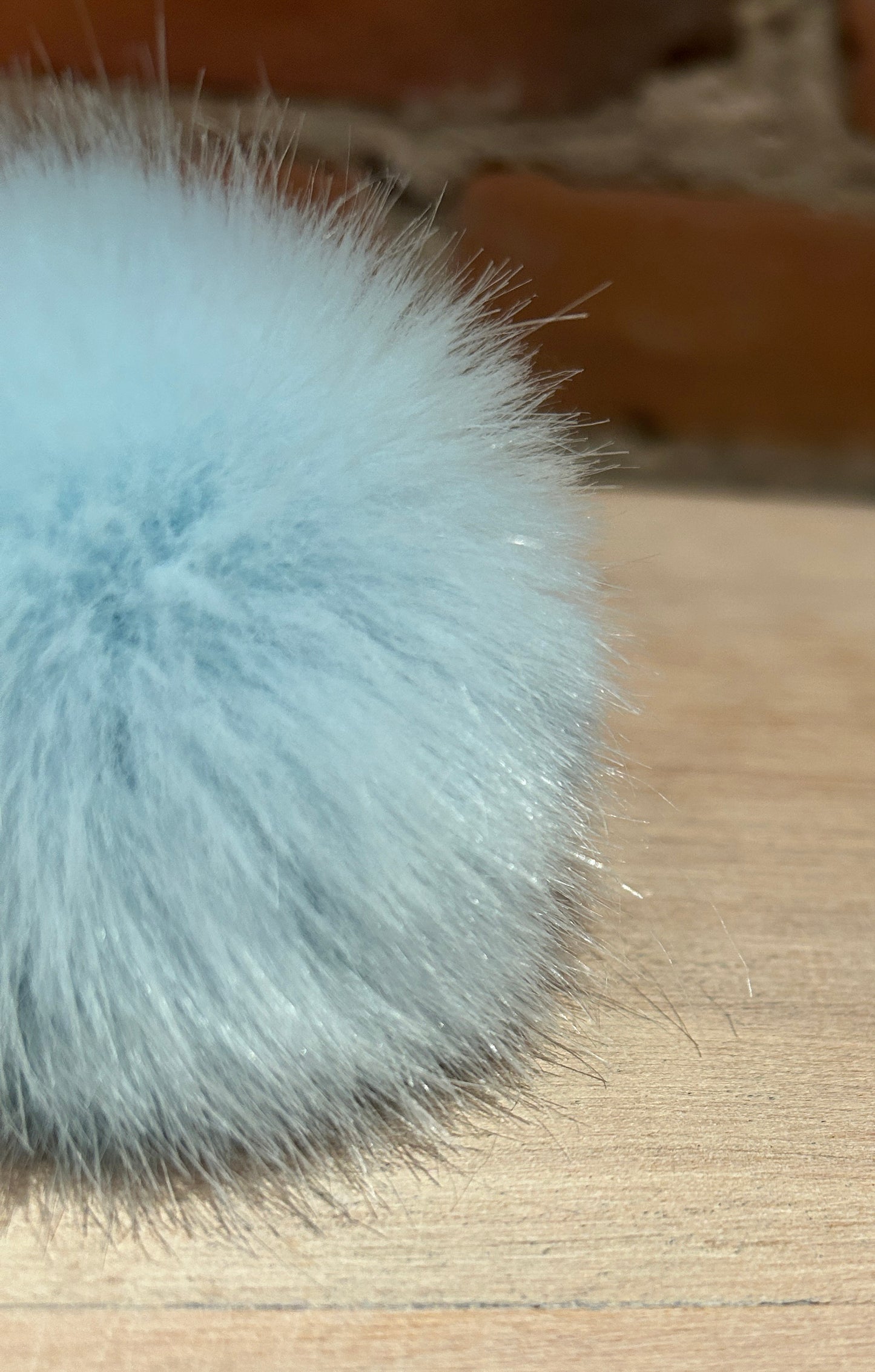 Robin's Egg Blue Mink Faux Fur Pom, 2.5 Inch