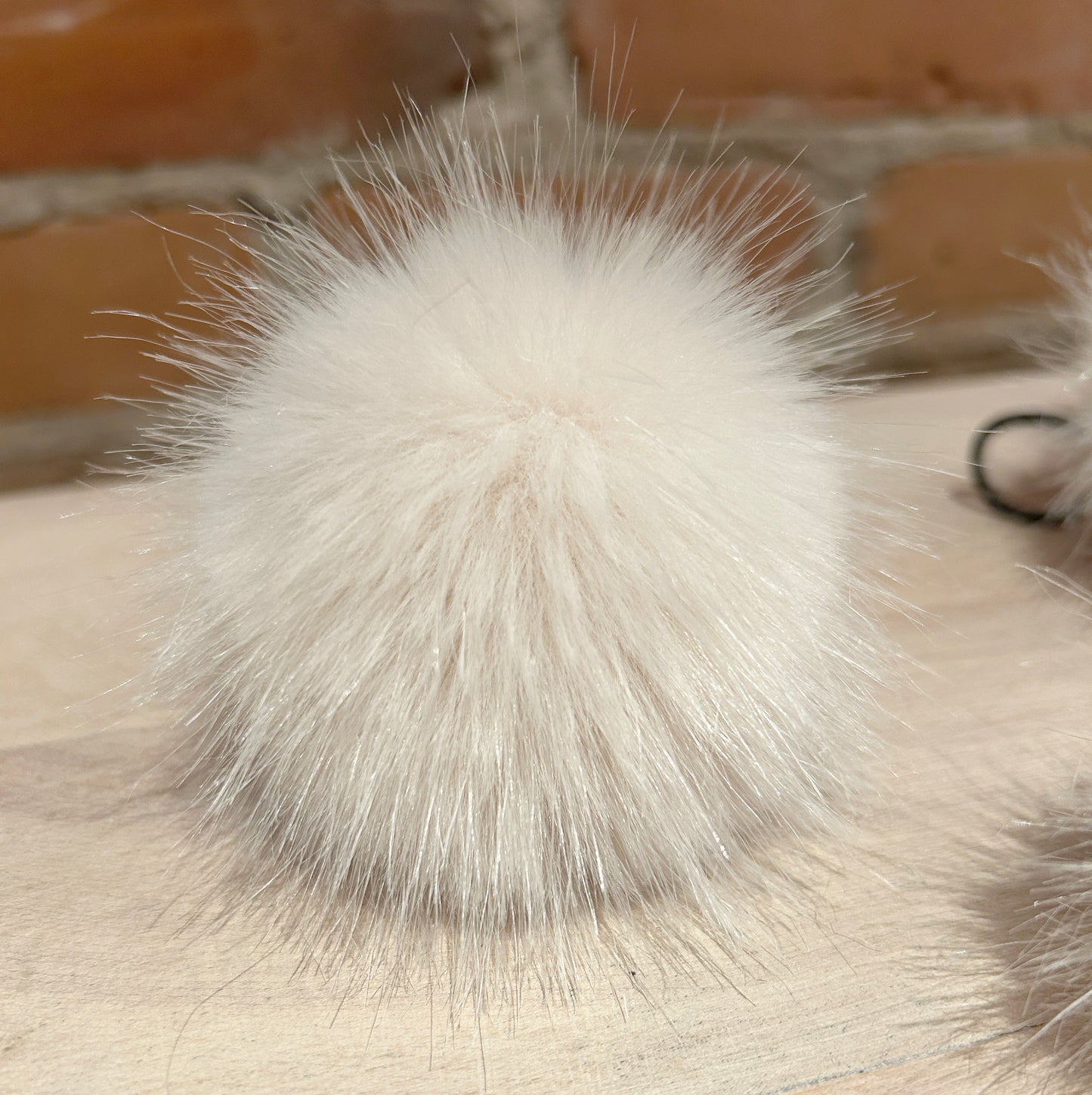 Pink Beige Mini Mink Faux Fur Pom, 2.5-Inch