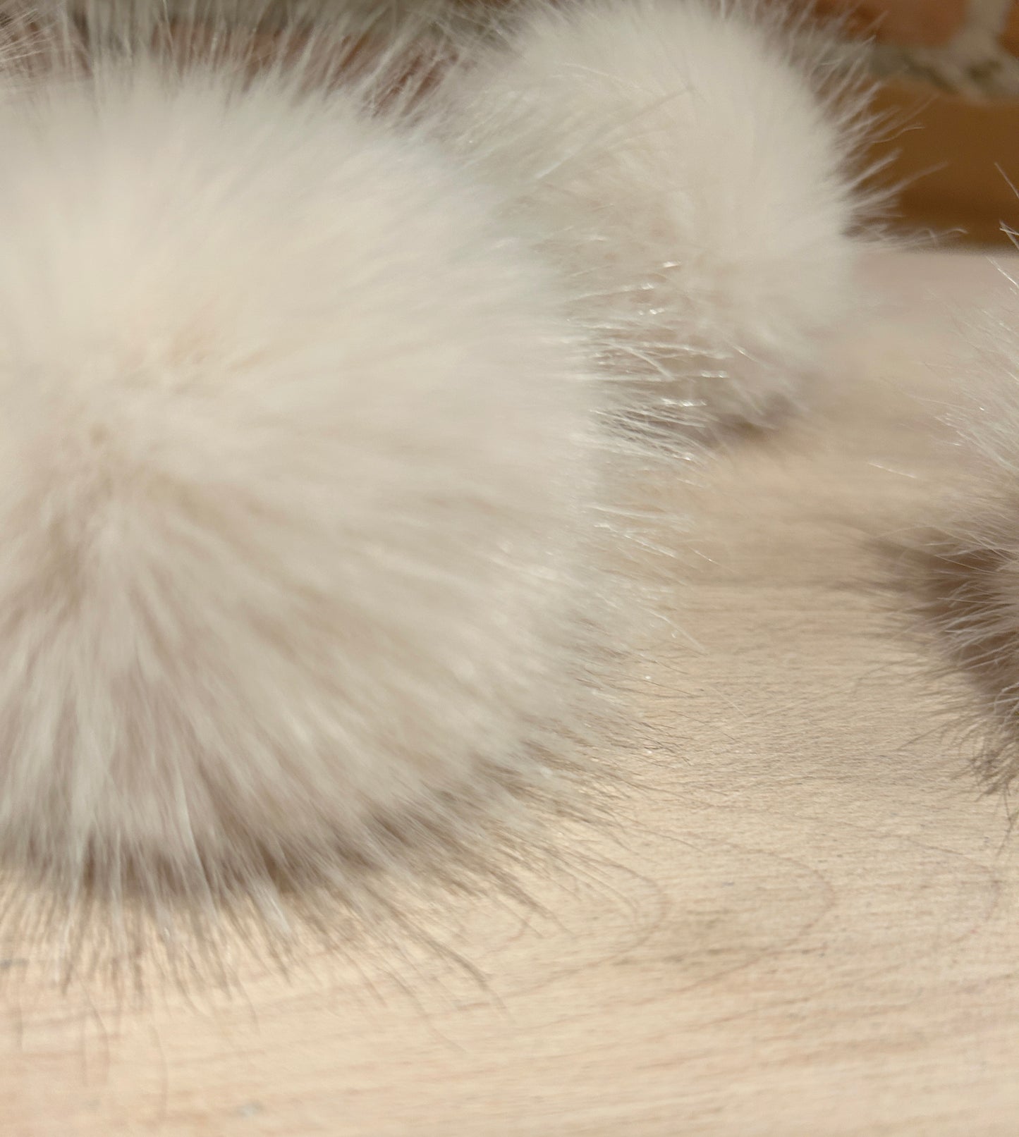 Pink Beige Mini Mink Faux Fur Pom, 2.5-Inch