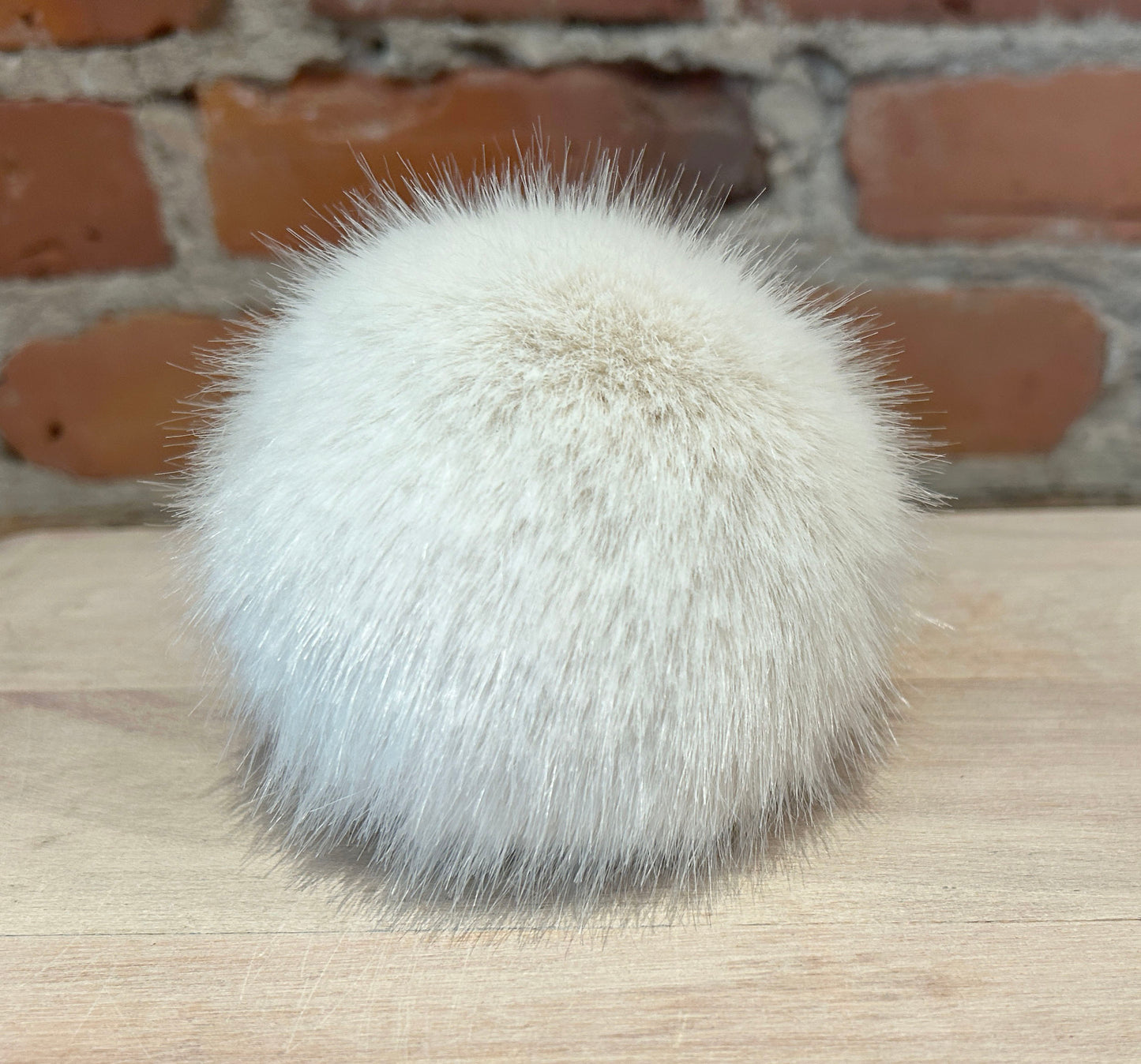 Winter White Mink Faux Fur Pom, 4.5 Inch