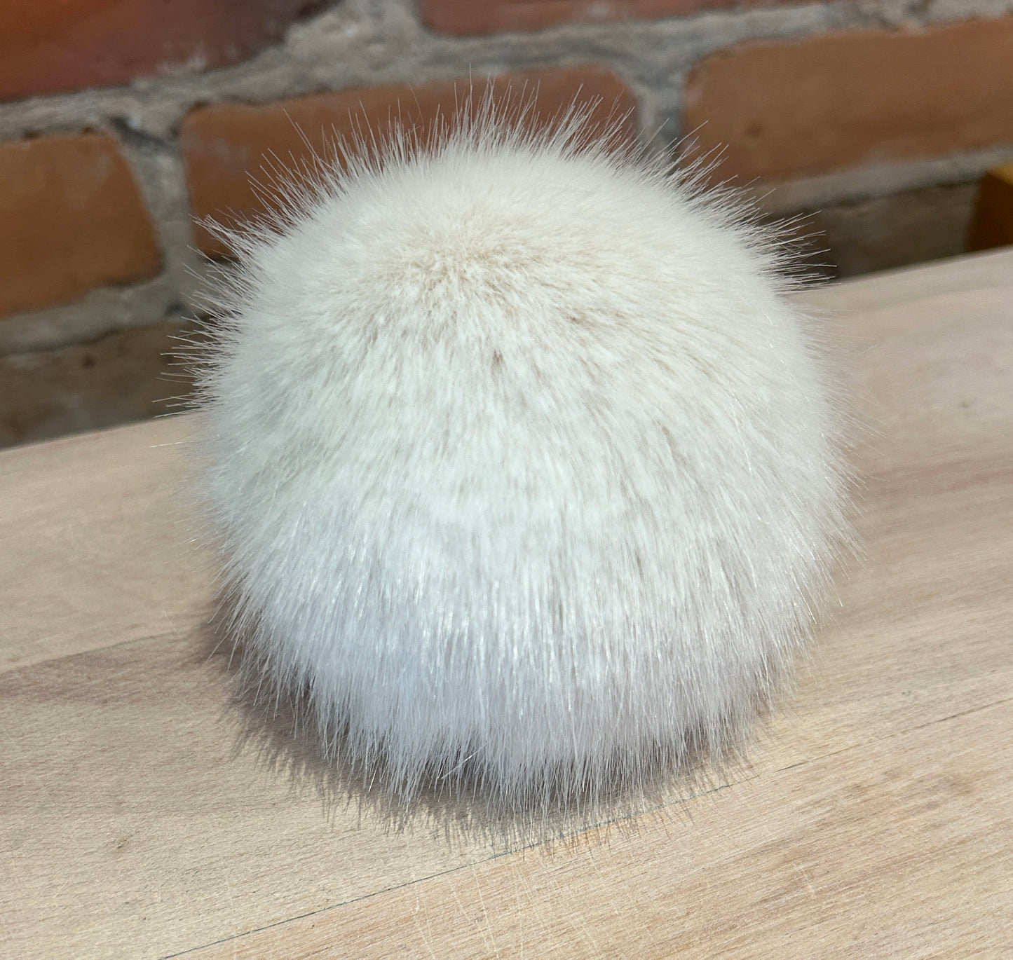 Winter White Mink Faux Fur Pom, 4.5 Inch