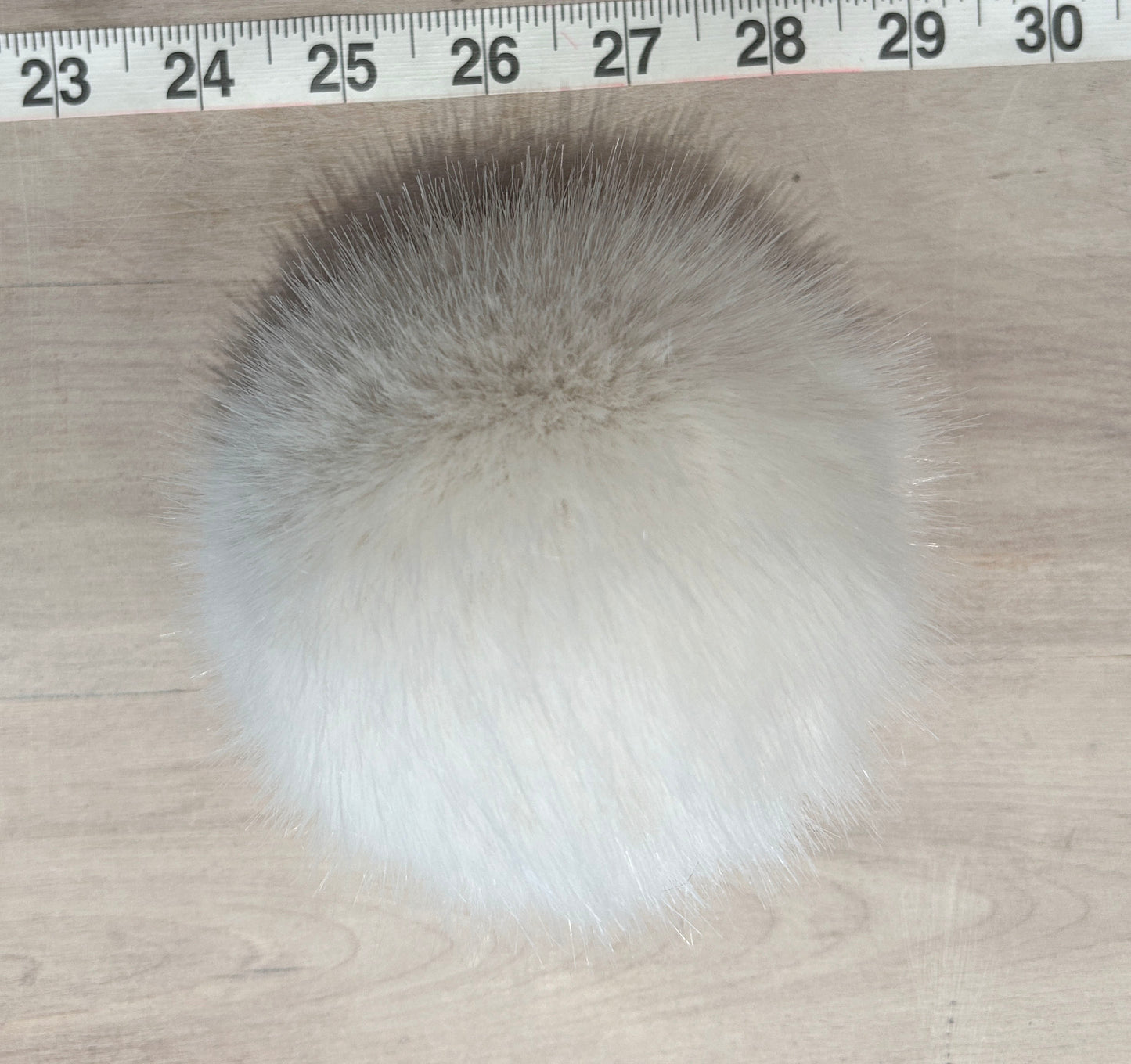 Winter White Mink Faux Fur Pom, 4.5 Inch