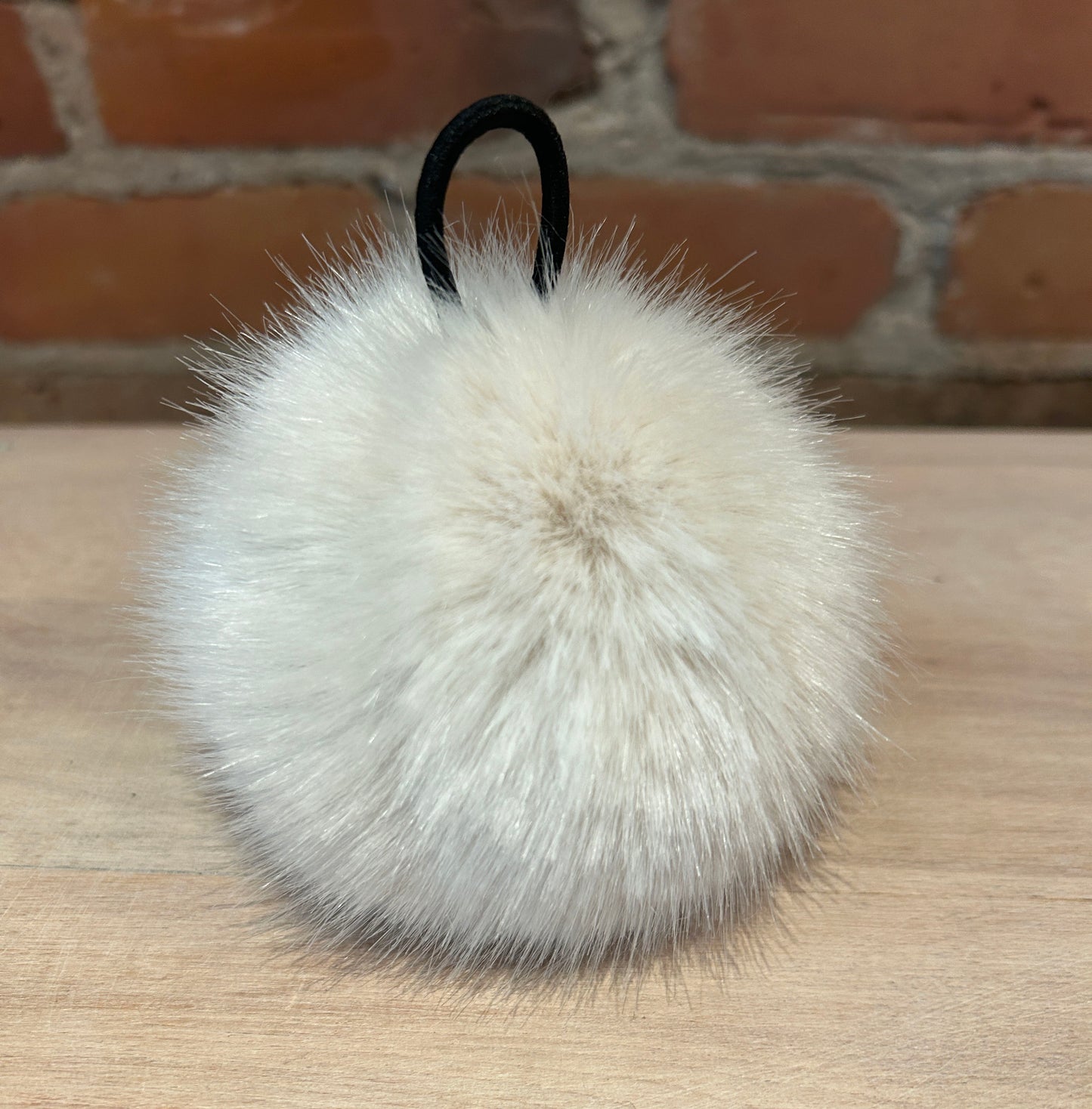 Winter White Mink Faux Fur Pom, 4.5 Inch