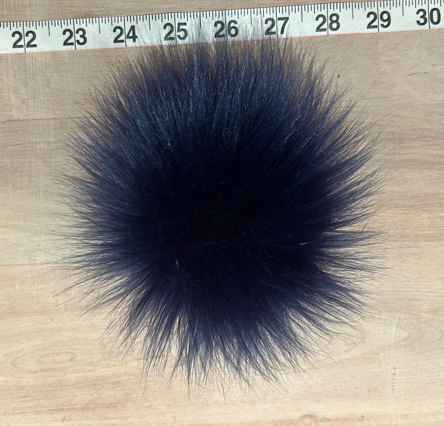 Navy Blue Lamb Faux Fur Pom, 4.5 Inch