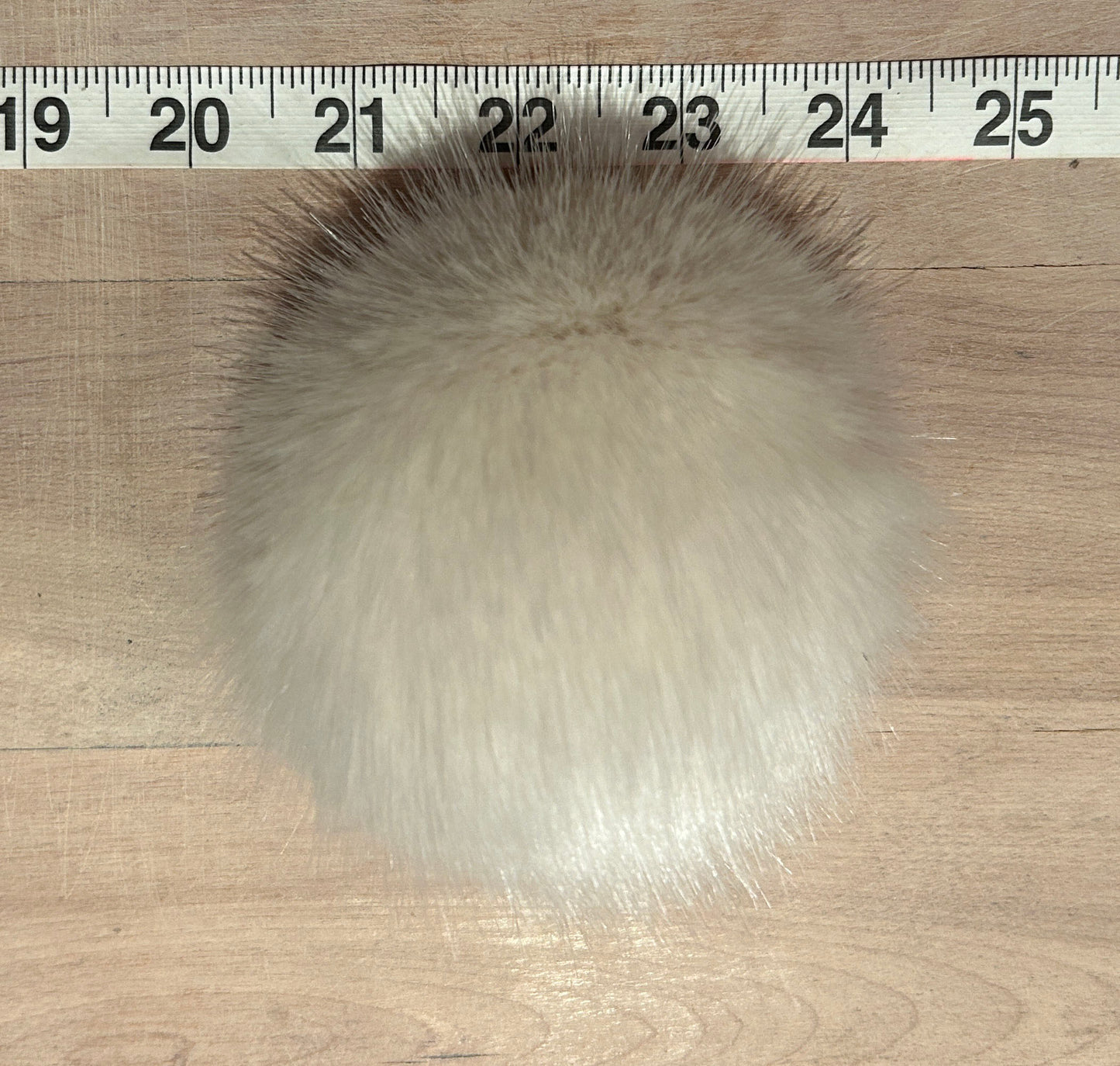 Warm White Mink Faux Fur Hat Pom, 4 Inch