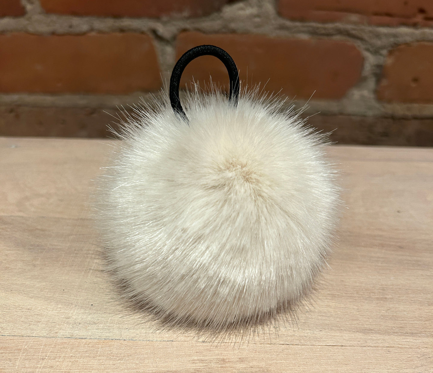 Warm White Mink Faux Fur Hat Pom, 4 Inch