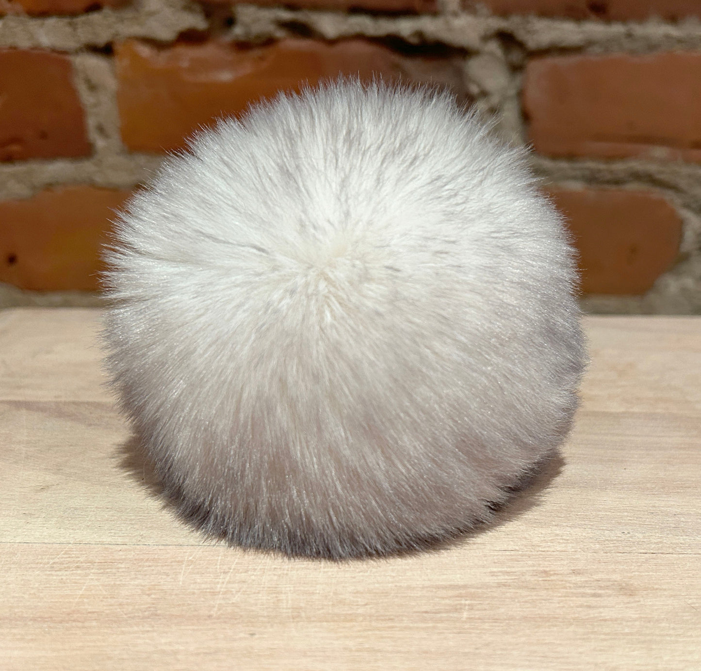 Light Grey Chinchilla Faux Fur Pom, 5 Inch