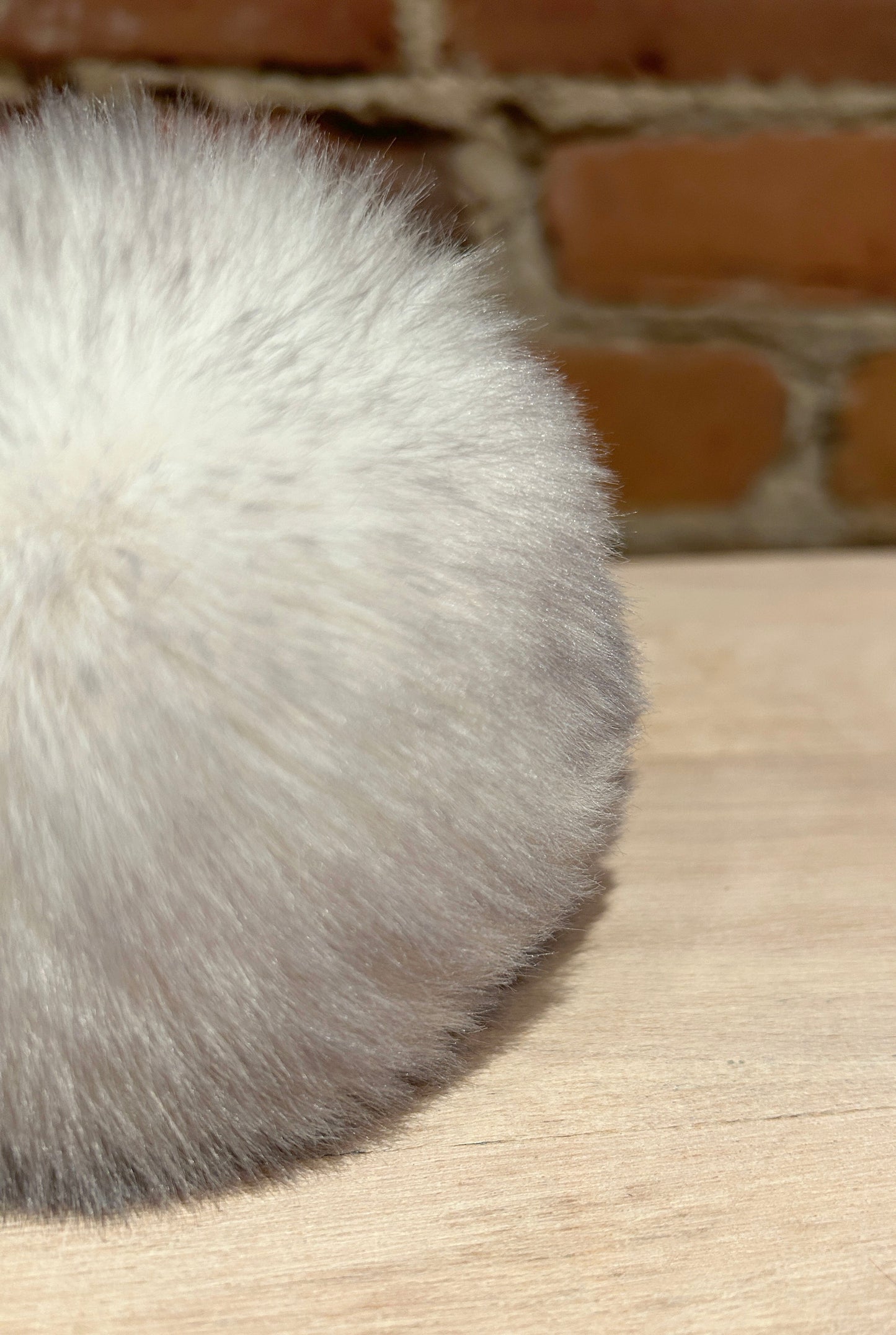 Light Grey Chinchilla Faux Fur Pom, 5 Inch