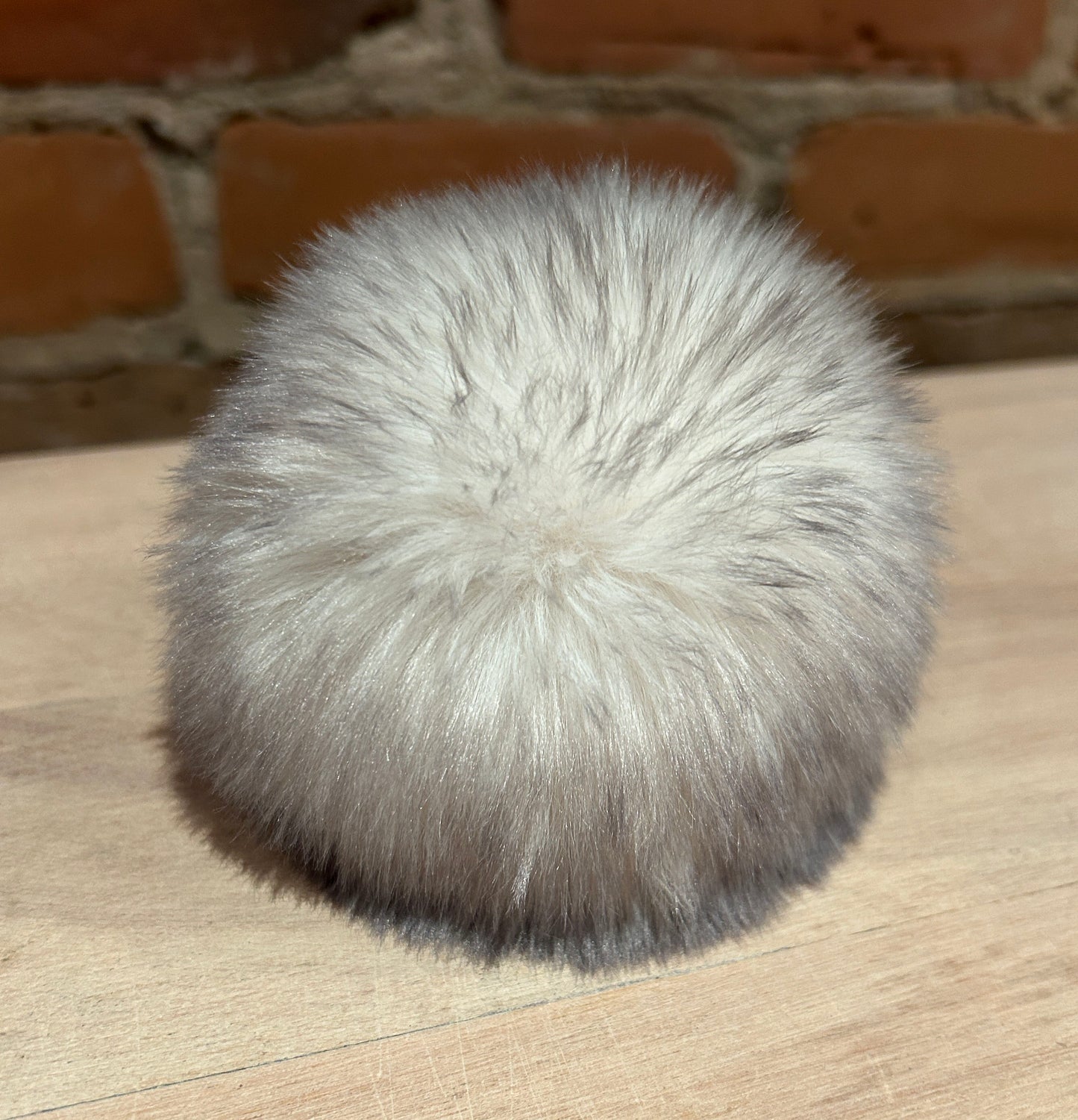 Light Grey Chinchilla Faux Fur Pom, 4 Inch